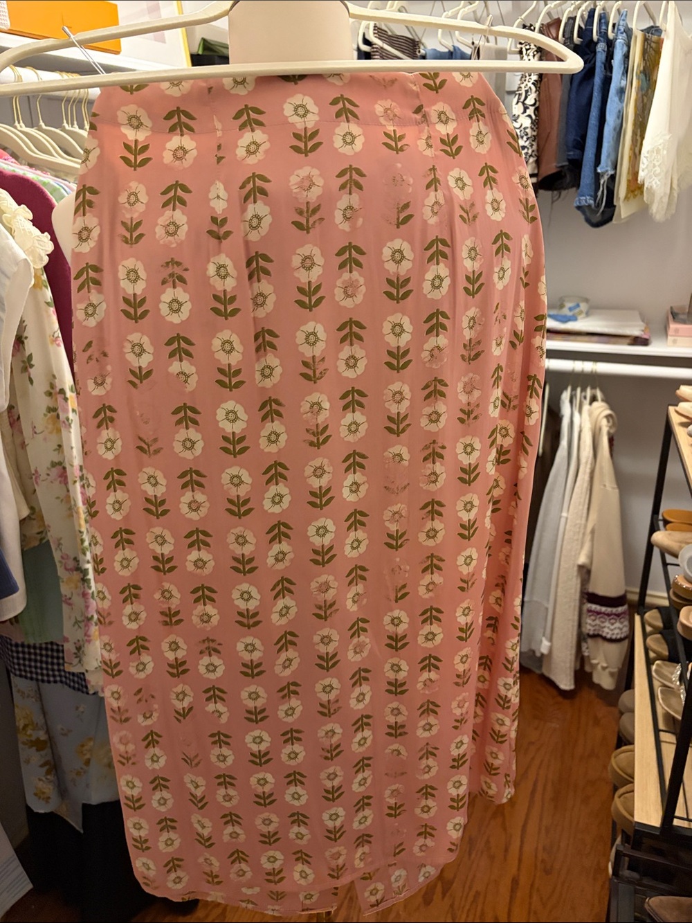 Free People Analise Printed Midi Skirt in Pink (Used Like New) - Picture 8 of 8